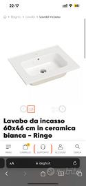 Lavabo da incasso 60x46 cm in ceramica bianca