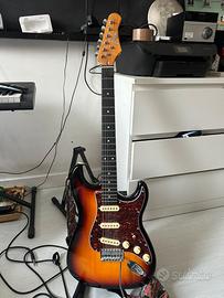 Chitarra eko stile stratocaster single coil+pedali