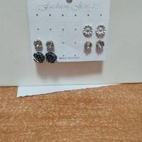 Orecchini 4 paia punto luce e fiore