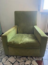 Poltrona pelle verde