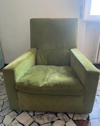Poltrona pelle verde