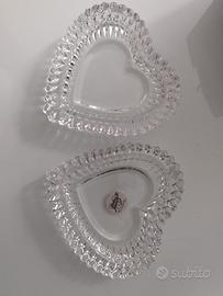 Coppia piattini cuore - cristallo