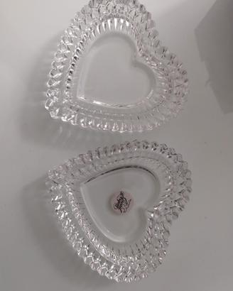 Coppia piattini cuore - cristallo