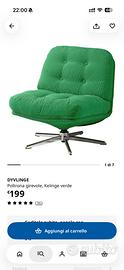 Poltrona girevole IKEA DYVLINGE velluto verde