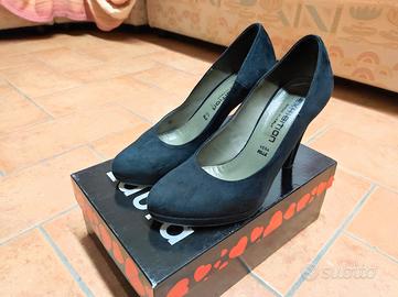 Décolleté camoscio nero