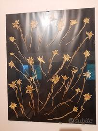 quadro con stelle alpine essiccate.