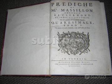Libro Antico " Prediche di Mr Massillon "