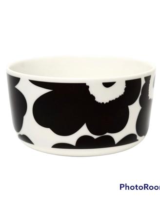 Marimekko Ciotola Unikko Bianca e nera