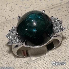 ANELLO ORO 18kt. DIAMANTI E TORMALINA INDICOLITE