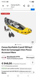  kayak explorer 2 posti fino 180 kg pari al nuovo 