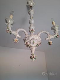 lampadario in ceramica anni 70