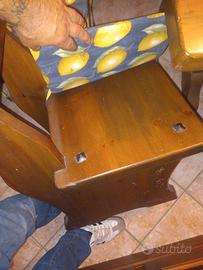 tavolo e sedie più panca in massello