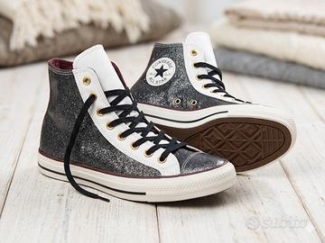 Converse originali glitter nere e bianche