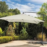 Ombrellone 3x3 Palo Laterale Grigio Verde Bianco 