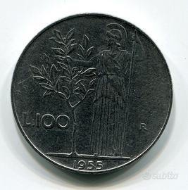 Moneta da 100 lire del 1955