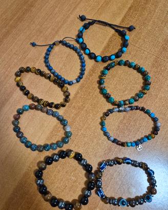 nr 8 braccialetti in pietra naturale 