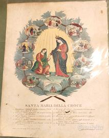 stampa devozionale antica S.M. della Croce 