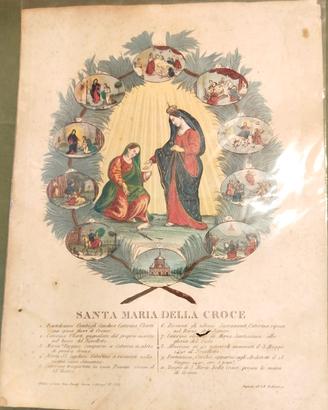 stampa devozionale antica S.M. della Croce 