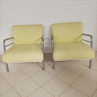 2 poltrone design struttura alluminio e legno