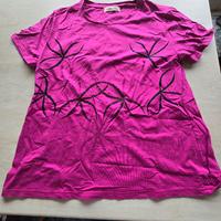 T-shirt Maglietta manica corta viola fucsia M-L