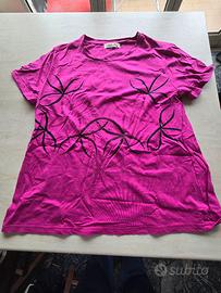 T-shirt Maglietta manica corta viola fucsia M-L