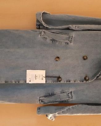 Trench lungo in jeans Pull & Bear – Taglia S