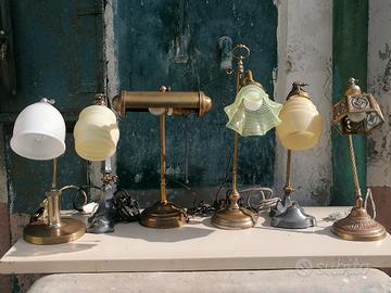 lampada epoca vintage ottone scrivania 