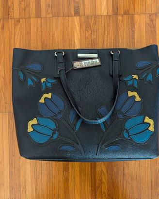 Borsa Malìparmi blu con motivo floreale