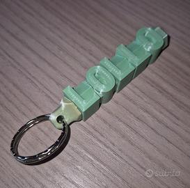 Porta chiavi stampato 3D con nome personalizzato