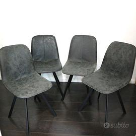 4x SEDIE CONFORAMA 2019 ECOPELLE USATE SEDIA CUCIN