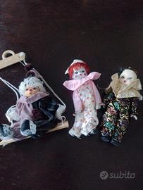 set di 3 bambole da collezione 