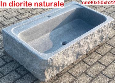 Lavello lavandino per cucina in pietra 90x50 cm 3