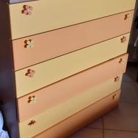 Cassettiera, Letto e lampadario Colombini