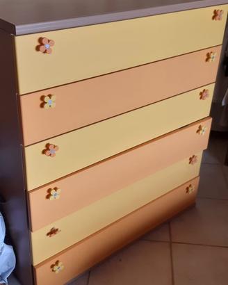 Cassettiera, Letto e lampadario Colombini