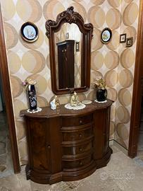 Mobile da ingresso bombato cassettiera e specchio