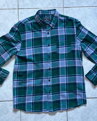Camicia Uomo Primark Verde Azzurro Rosa Quadri
