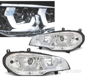 FARI BMW X5 E70 07-13 LED OCCHI ANGEL CROMATI