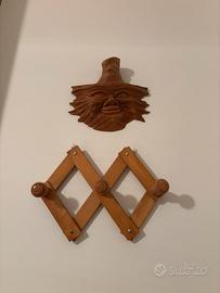 Appendiabiti estensibile in legno vintage