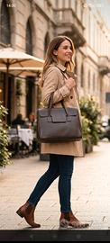 Borsa in pelle marrone Cruciani