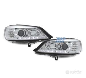 FARI OPEL ASTRA G 97-04 LUCE DIURNA FONDO CROMATO