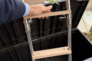 Scaletta per barca/gommone teak ed acciaio inox