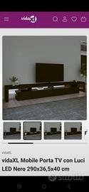 Mobile porta tv nero con luci Led 