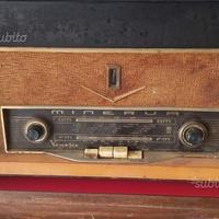 Radio giradischi minerva a valvole + dischi 33 /45