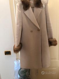 Cappotto blu girl blumarine tg.44 bianco panna