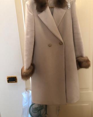 Cappotto blu girl blumarine tg.44 bianco panna
