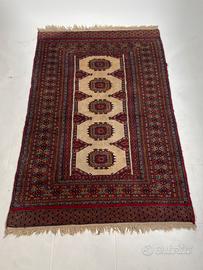 Tappeto Pakistano Vintage in Lana Fatto a Mano