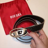 cintura glitter diesel nera