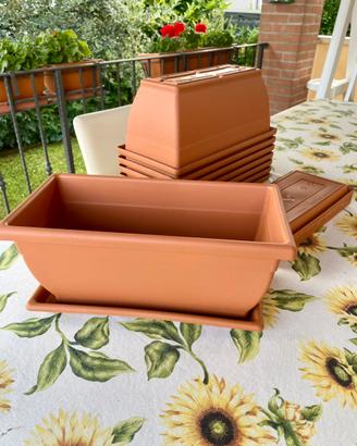 8 Fioriere Vaser con sottovaso - nuove