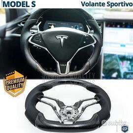 VOLANTE Sportivo Per Tesla Model S Carbonio Pelle