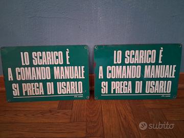 Cartello scarico a comando manuale 